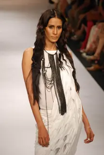 Models at the ramp of Anamika Khanna''s Spring/Summer 2010 collection at Lakme Fashion Week