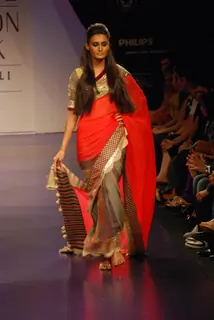 Models at the ramp of Manish Malhotra brought razzle dazzle at Lakme Fashion Week for spring/summer 2010
