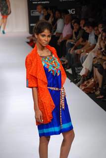 Models at the ramp of Nachiket Barve''s collection made a fashionable impact with toxic constrasts