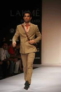 Model on the ramp for Designer Rohit and Abhishek at Lakme Fashion Week for spring/summer 2010