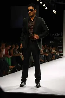 Manoj Bajpai on the ramp for Designer Troy Costa at Lakme Fashion Week for spring/summer 2010