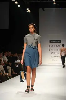 A model walks at Lakme Fashion Week Spring/Summer 2010