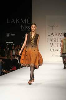 A model walks the runway at the Kiran and Ameghna show at Lakme Fashion Week Spring/Summer 2010