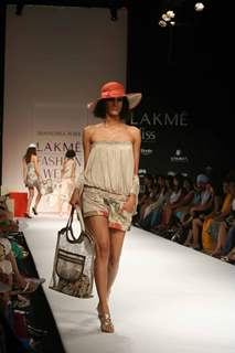 A model walks the runway at the Mandira Wink show at Lakme Fashion Week Spring/Summer 2010