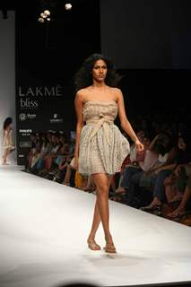 A model walks the runway at the Rehane show at Lakme Fashion Week Spring/Summer 2010