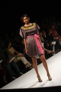 A model walks the runway at the Anupama Dayal show at Lakme Fashion Week Spring/Summer 2010