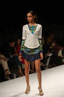 A model walks the runway at the Anupama Dayal show at Lakme Fashion Week Spring/Summer 2010