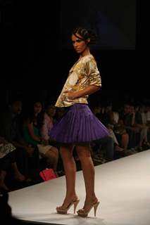 A model walks the runway at the Chaitanya Rao show at the Lakme Fashion Week Spring/Summer 2010 Day 5, in Mumbai