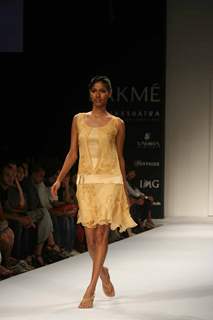 A model walks the runway at the Chaitanya Rao show at the Lakme Fashion Week Spring/Summer 2010 Day 5, in Mumbai