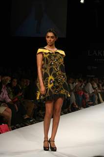 A model walks the runway at the Chaitanya Rao show at the Lakme Fashion Week Spring/Summer 2010 Day 5, in Mumbai