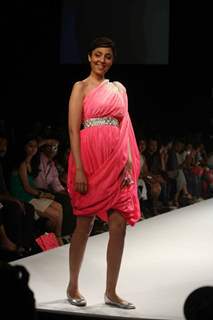 A model walks the runway at Preeti Chandra show at the Lakme Fashion Week Spring/Summer 2010 Day 5, in Mumbai