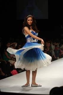 A model walks the runway at Preeti Chandra show at the Lakme Fashion Week Spring/Summer 2010 Day 5, in Mumbai