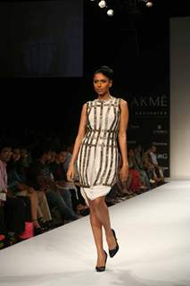 A model walks the runway at Rimzim Dadu show at the Lakme Fashion Week Spring/Summer 2010 Day 5, in Mumbai