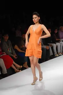 A model walks the runway at Wendell show at the Lakme Fashion Week Spring/Summer 2010 Day 5, in Mumbai