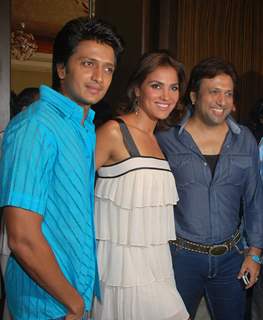 Ritesh Deshmukh, Lara Dutta & Govinda at a press conference held in Mumbai to promote their movie &quot;Do Knot Disturb&quot;