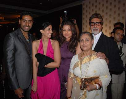 Abhishek Bachchan, Shweta Nanda, Aishwarya Rai Bachchan, Jaya Bachchan, and Amitabh Bachchan at GQ Man of the Year Award Function