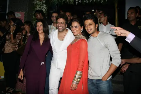 Sushmita Sen, Govinda, Lara Dutta and Riteish Deshmukh at their film ''Do Knot Disturb'' premiere at Fame in Mumbai
