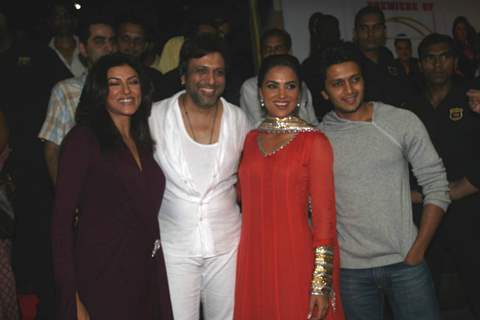 Sushmita Sen, Govinda, Lara Dutta and Riteish Deshmukh at their film ''Do Knot Disturb'' premiere at Fame in Mumbai