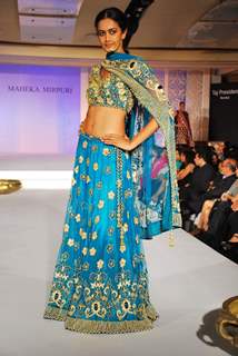 Model walks the ramp for designer Maheka Mirpuri at Taj President in Mumbai