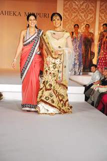 Lara Dutta walks the ramp for designer Maheka Mirpuri at Taj President in Mumbai