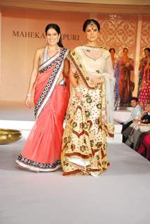 Lara Dutta walks the ramp for designer Maheka Mirpuri at Taj President in Mumbai