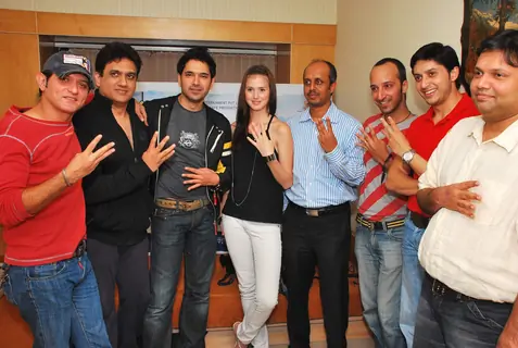 Stars posing for shutterbugs at the promotional shoot of a new movie &quot;3 Nights 4 days&quot; at Oshiwara