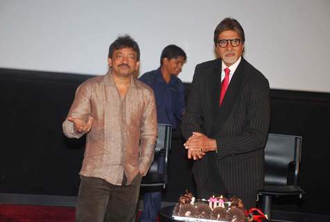 Ram Gopal Varma and Amitabh Bachchan at Rann''s first look at PVR