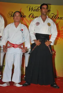Akshay Kumar honoured with a Katana and a sixth degree Black Belt in Kuyukai Gojuryu Karate in Novotel