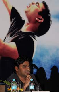 AR Rahman shares a charity stage in Kolkata on 14th Oct 09 he is at a press conferance on 13oct