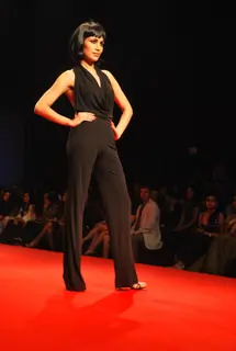 Models walk on the ramp for Designers Monisha Jaising