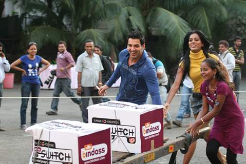 John Abraham at a promotional event for Channel UTV Bindass new show Big Switch held in Mumbai on 23rd October 2009