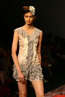 A Model showcasing designer Varun Bahl''s creation at the Wills Lifestyle India Fashion Week in New Delhi on Monday 26 Oct 2009