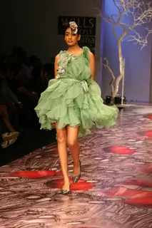 A Model showcasing designer Varun Bahl''s creation at the Wills Lifestyle India Fashion Week in New Delhi on Monday 26 Oct 2009