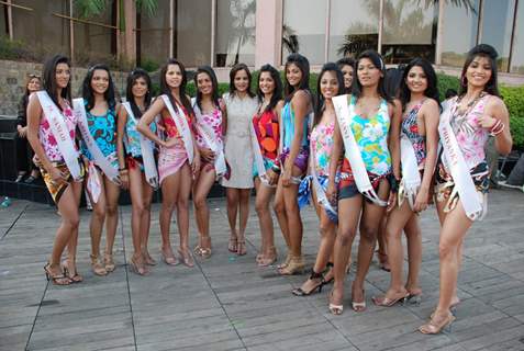 Contestants at Fair One Miss Mumbai Swim Suit Round at Royal Palm