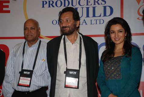 Shekhar Kapur and Tisca Chopra at Cinema scapes conference at Leela, Andheri, Mumbai on Wednesday