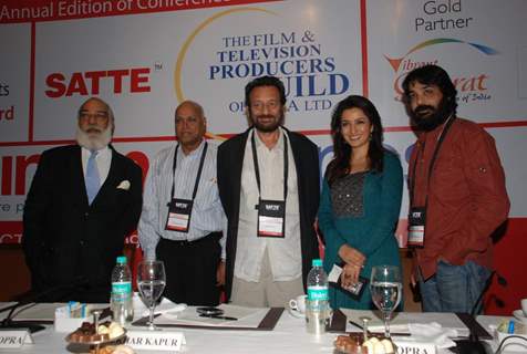 Shekhar Kapur and Tisca Chopra at Cinema scapes conference at Leela, Andheri, Mumbai on Wednesday