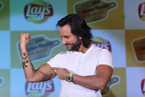 Actor Saif Ali Khan unveils Lays Chips new campaignat Grand Hyatt, Mumbai