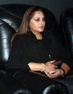 Jaya Prada watching her Bengali film Sesh Sanghat in Kolkata on Thursday