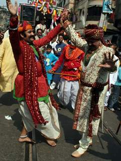 Jain devotees at a rally for their festival in Kolkata on Monday 2nd Nov 09