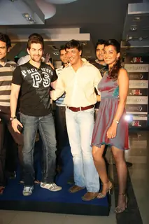 Director Madhur Bhandarkar, Bollywood actors Neil Nitin Mukesh and Mughda at the promotional event of their upcoming movie