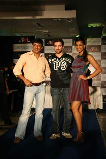 Director Madhur Bhandarkar, Bollywood actors Neil Nitin Mukesh and Mughda at the promotional event of their upcoming movie &quot;Jail&quot; in Mumbai