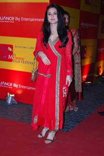 Bollywood actress Preity Zinta on the red carpet at MAMI awards closing night ceremony