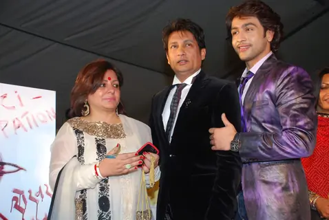 Shekhar Suman and Adhyayan Suman on ramp at the Luxurion show at Grand Hyatt