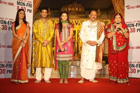 Cast of Zee TV''s Yahan Mein Ghar Ghar Kheli serial music launch, Film City