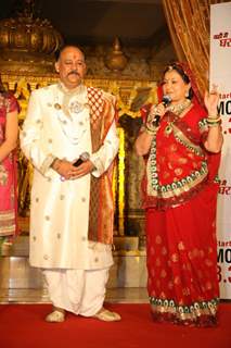 Alok Nath and Smita Jaykar at Zee TV''s Yahan Mein Ghar Ghar Kheli serial music launch, Film City