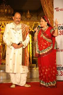 Alok Nath and Smita Jaykar at Zee TV''s Yahan Mein Ghar Ghar Kheli serial music launch, Film City