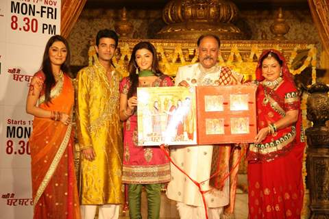 Cast of Zee TV''s Yahan Mein Ghar Ghar Kheli serial music launch, Film City