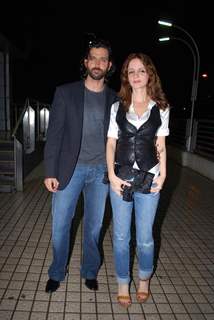 Bollywood actors Hrithik Roshan and Suzanne Roshan at the special screening of film &quot;Aao Wish Karein&quot;, PVR Juhu