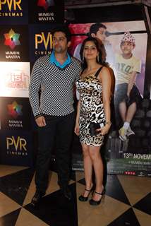 Bollywood actors Aftab Shivdasani and Aamna Shariff at the special screening of film &quot;Aao Wish Karein&quot;, PVR Juhu