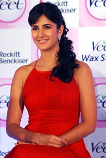 Bollywood actress Katrina Kaif at the launch of &quot;Veet Ready-to-Use Wax Strip&quot; in New Delhi on Thrusday